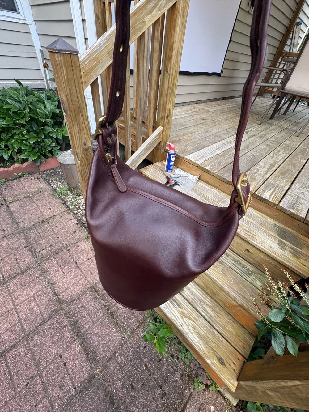 Vintage Coach 9085 XL Duffle Sac Mahogany Leather Bag